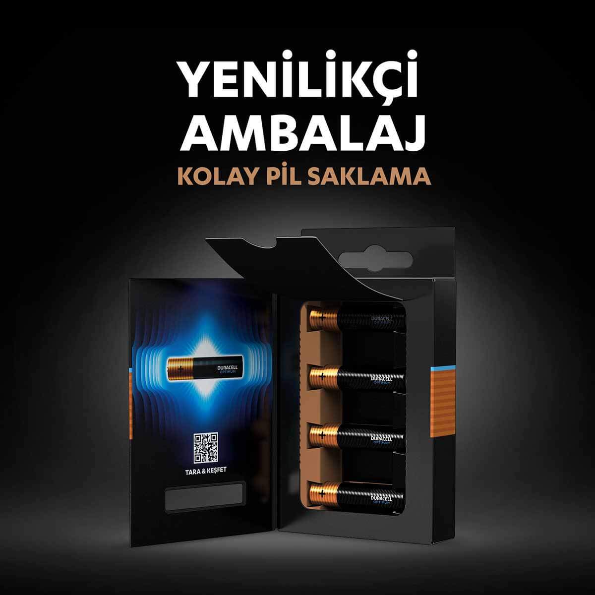 Duracell 4'Lü Optimum AAA Kalem Pil