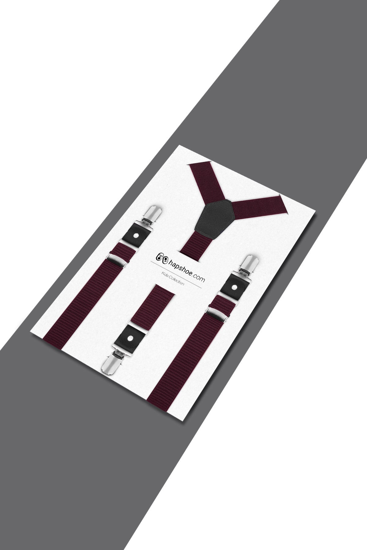 Ayarlanabilir Klipsli Bordo Çocuk Kemer Pantolon Askısı