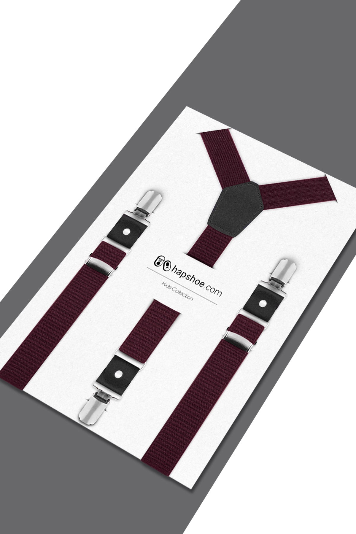 Ayarlanabilir Klipsli Bordo Çocuk Kemer Pantolon Askısı