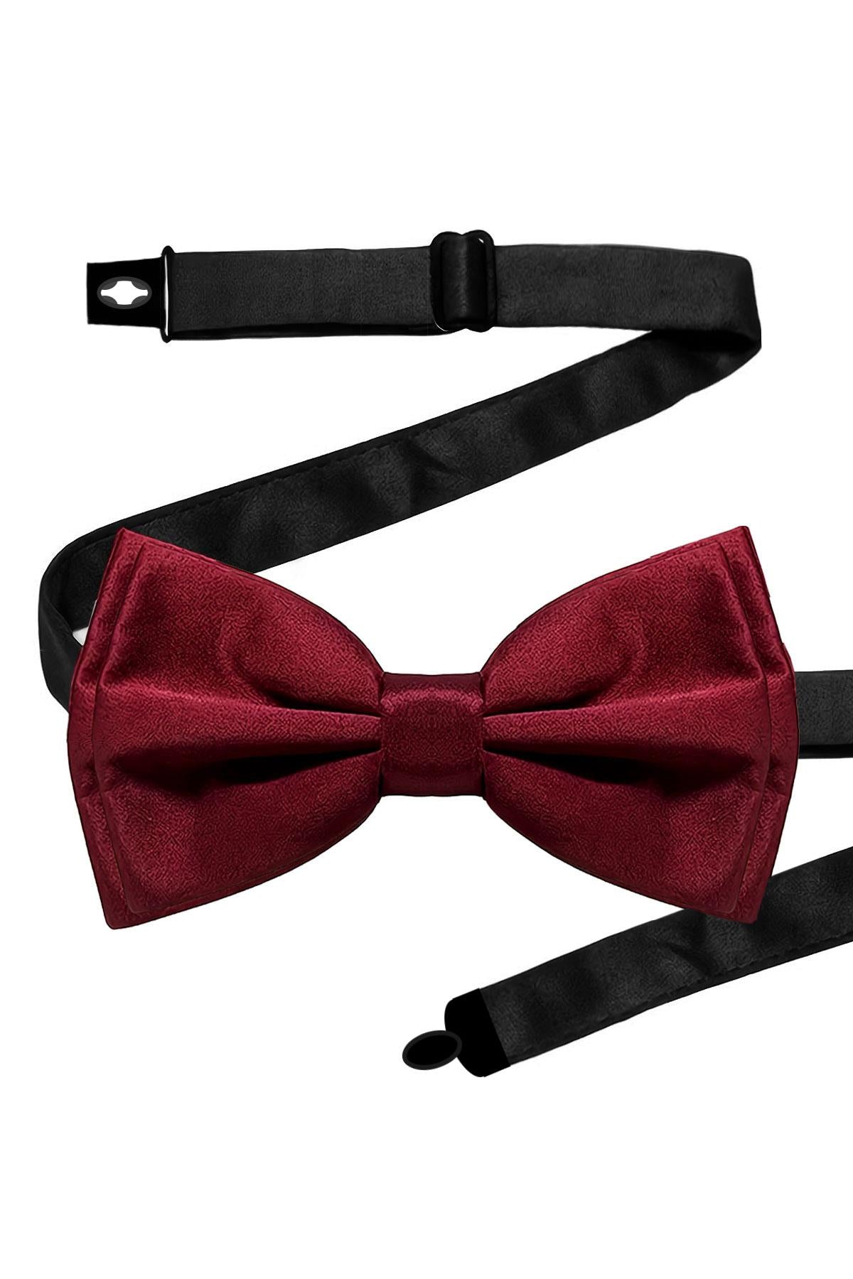 Bordo Ayarlanabilir Saten Çocuk ve Bebek Papyonu