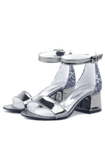 Elsa Platin Aynalı Kalın Topuklu Kız Çocuk Abiye Ayakkabı