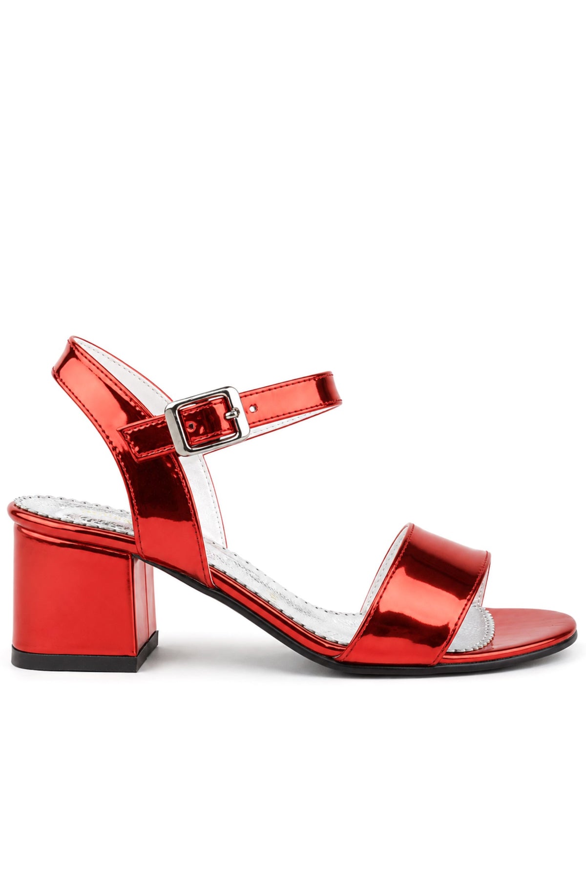 Pony Kırmızı Aynalı Kalın Topuklu Kız Çocuk Abiye Ayakkabı