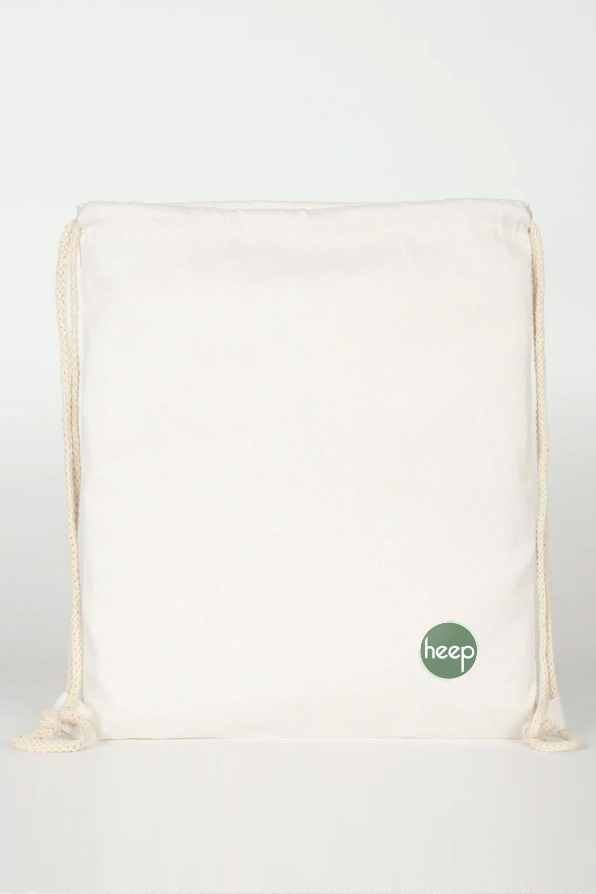 Heep Krem 35x40 cm Unisex Ham Bez Büzgülü Sırt Ayakkabı Çantası