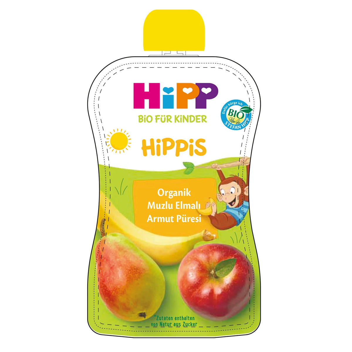 Hipp Organik Muzlu Elmalı Armutlu Meyve Püresi 100 Gr