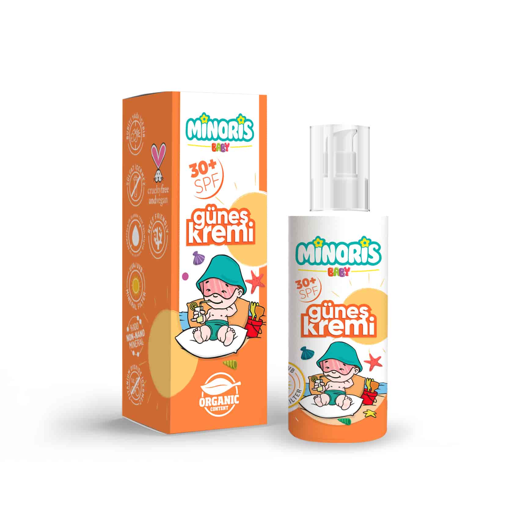 Minoris Baby Organik Güneş Koruyucu Sprey Krem 30 SPF 150 ml