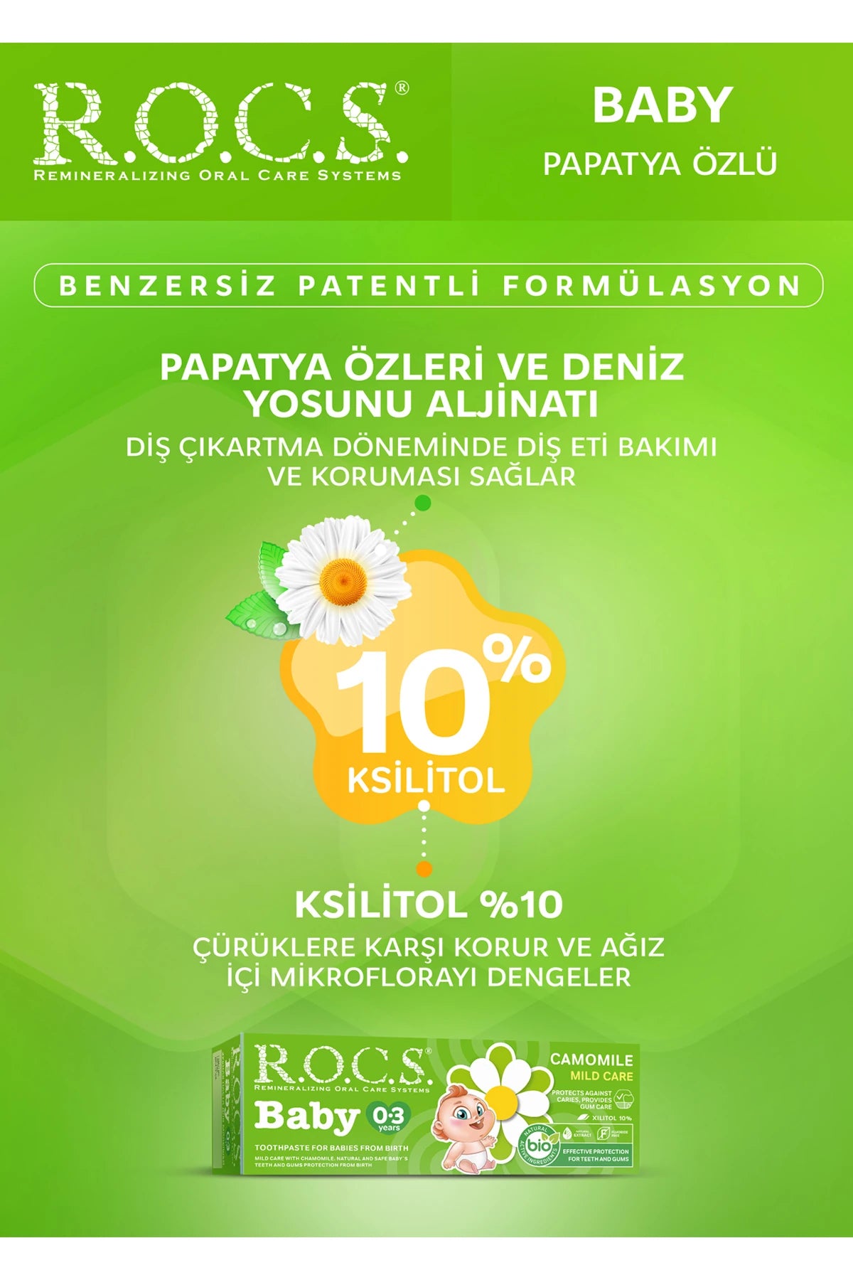 R.O.C.S. Baby Diş Macunu 0-3 Yaş 35 ml Papatya