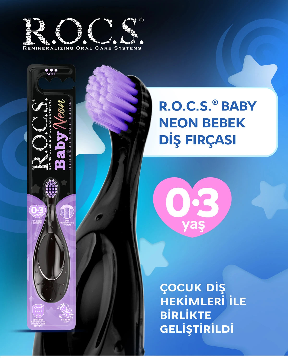 R.O.C.S. Baby Neon Ekstra Soft Diş Fırçası 0-3 Yaş