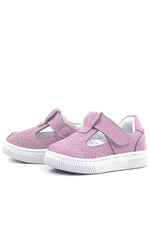 Rakerplus Bheem Hakiki Deri Pudra Cırtlı Bebek Sneaker Sandalet