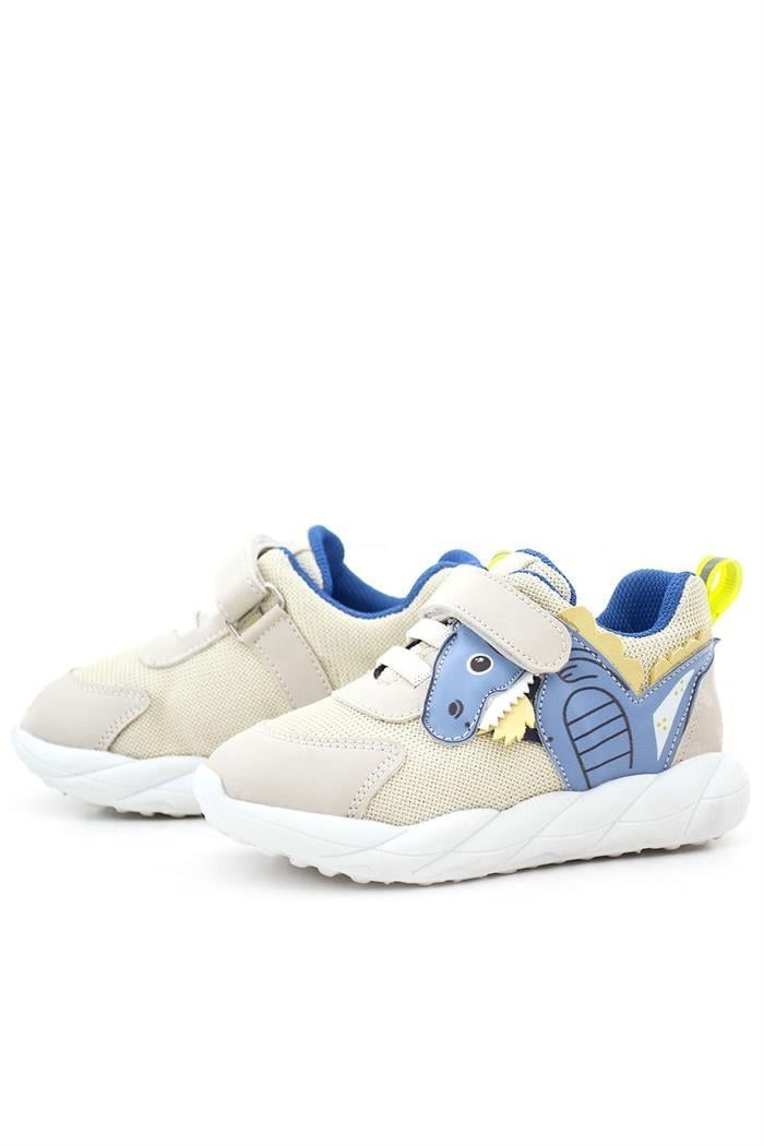 Rakerplus Barefoot Krem Dinazorlu Cırtlı Lastikli Çocuk Spor Ayakkabı