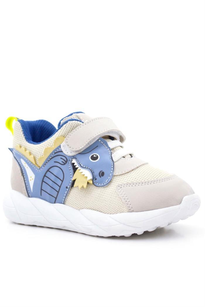 Rakerplus Barefoot Krem Dinazorlu Cırtlı Lastikli Çocuk Spor Ayakkabı