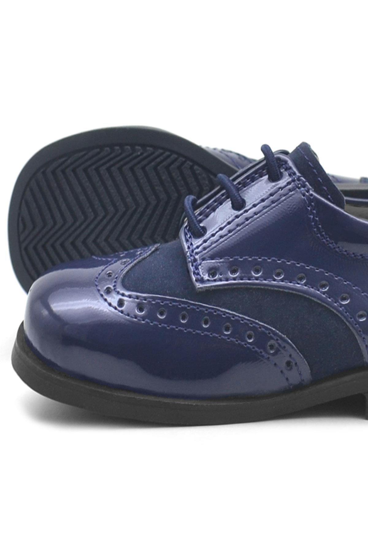 Rakerplus Titan Lacivert Rugan Klasik Erkek Bebek Ayakkabı