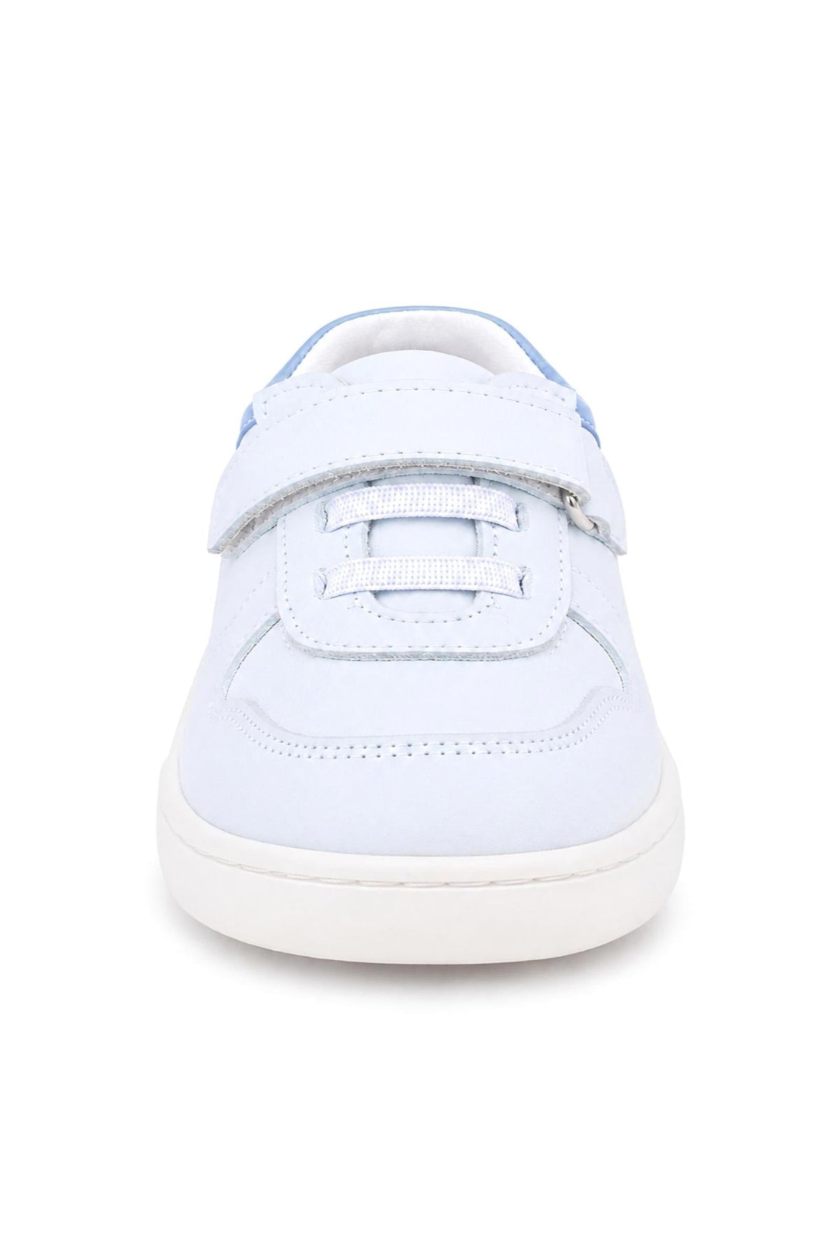 Rakerplus Bob Hakiki Deri Beyaz Nubuk Mavi Cırtlı Bebek Sneaker Ayakkabı