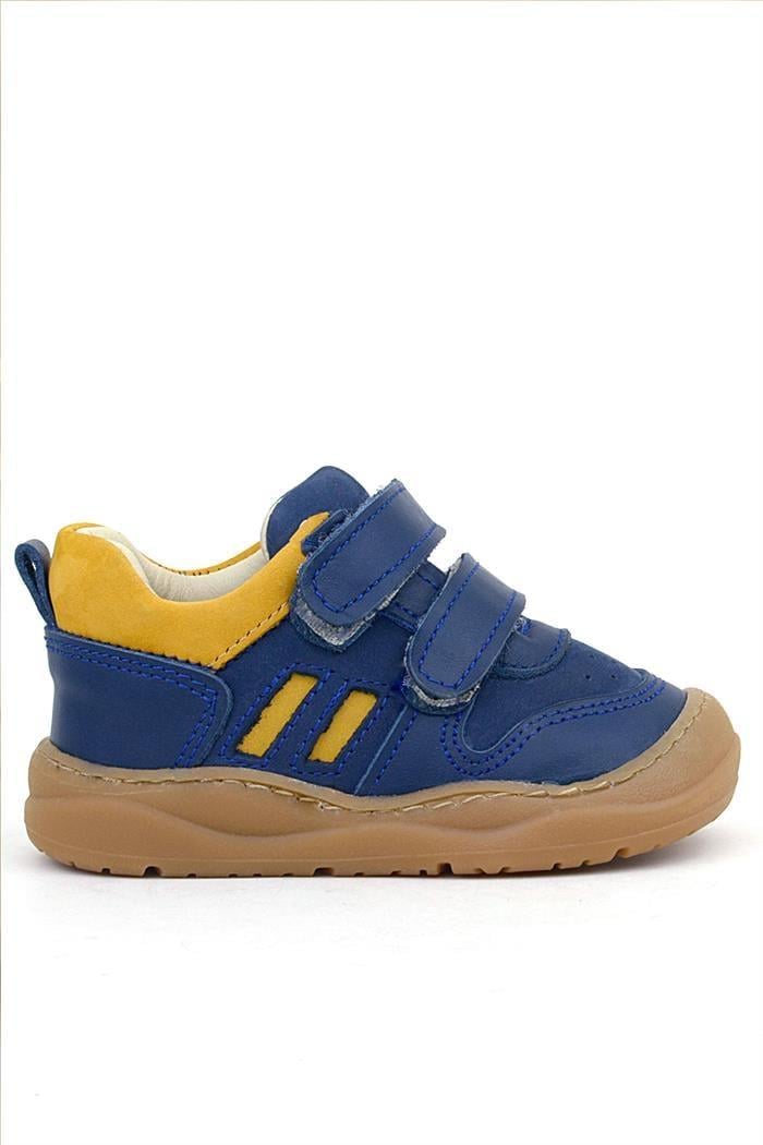 Rakerplus Schaggy Hakiki Deri Lacivert Sarı Bebek Spor Ayakkabı