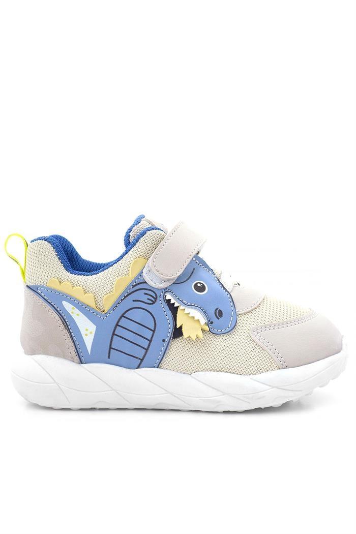 Rakerplus Barefoot Krem Dinazorlu Cırtlı Lastikli Çocuk Spor Ayakkabı
