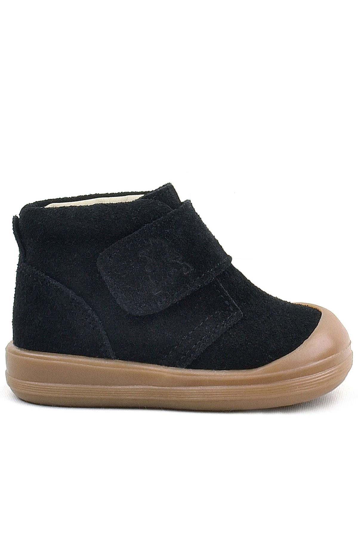 Rakerplus Yoohoo Hakiki Deri Siyah Cırtlı Unisex Bebek Bot
