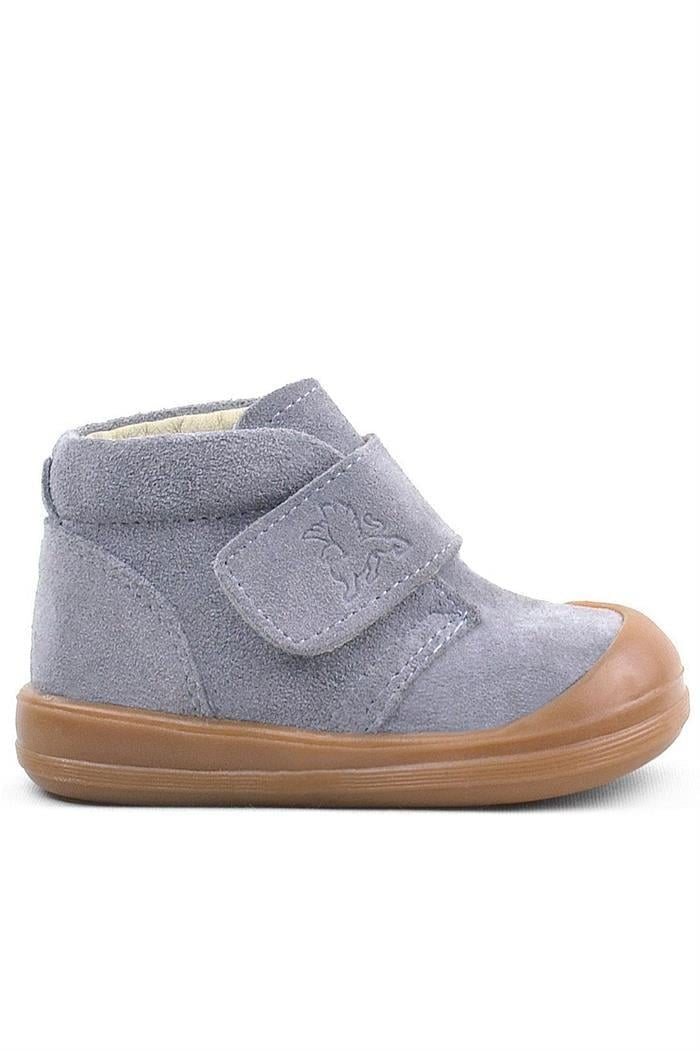 Rakerplus Yoohoo Hakiki Deri Gri Cırtlı Unisex Bebek Bot