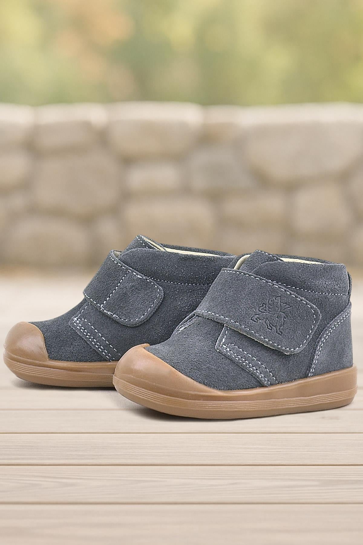 Rakerplus Yoohoo Hakiki Deri Füme Cırtlı Unisex Bebek Bot