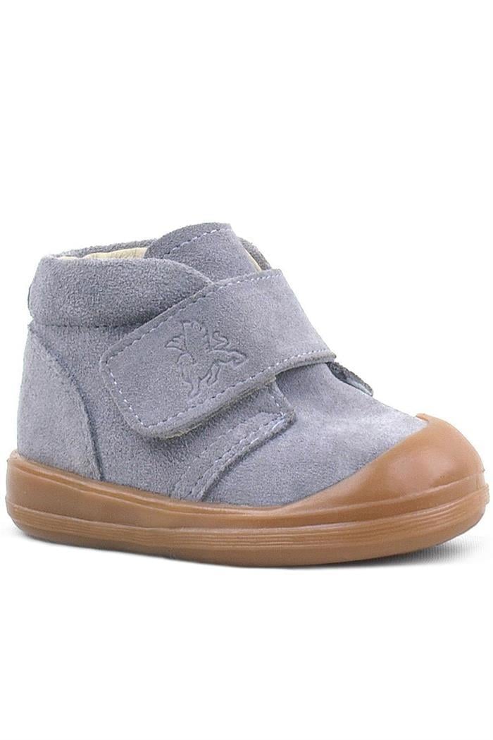 Rakerplus Yoohoo Hakiki Deri Gri Cırtlı Unisex Bebek Bot