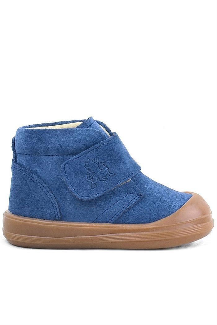 Rakerplus Yoohoo Hakiki Deri Lacivert Cırtlı Unisex Bebek Bot