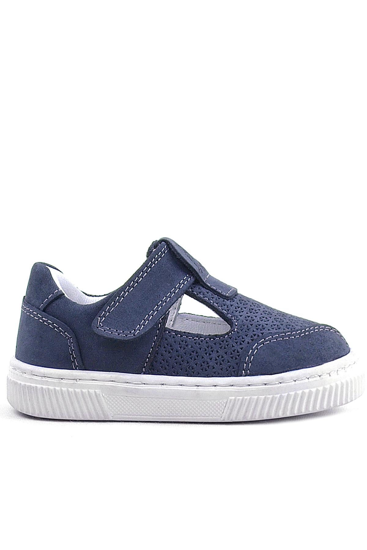 Rakerplus Bheem Hakiki Deri Lacivert Nubuk Cırtlı Bebek Sneaker Sandalet