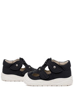 Rakerplus Hakiki Deri Cırt Cırtlı Siyah Bebek Sandalet