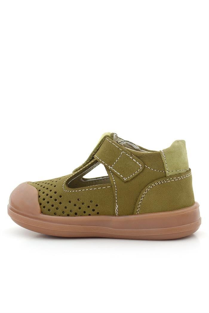 Rakerplus Shaun Hakiki Deri Haki Yeşil Cırtlı Anatomik Bebek Sandalet