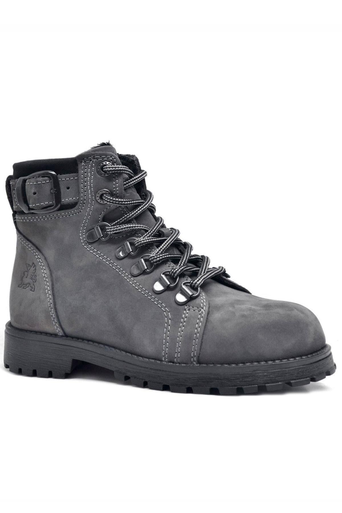 Rakerplus Griffon Hakiki Deri Fermuarlı Kışlık Unisex Çocuk Bot