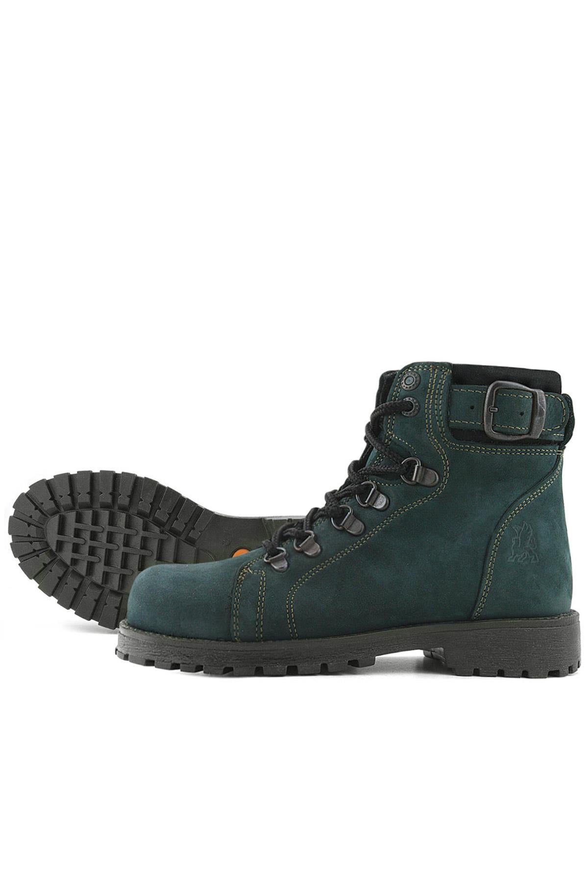 Rakerplus Griffon Hakiki Deri Yeşil Fermuarlı Kışlık Çocuk Bot