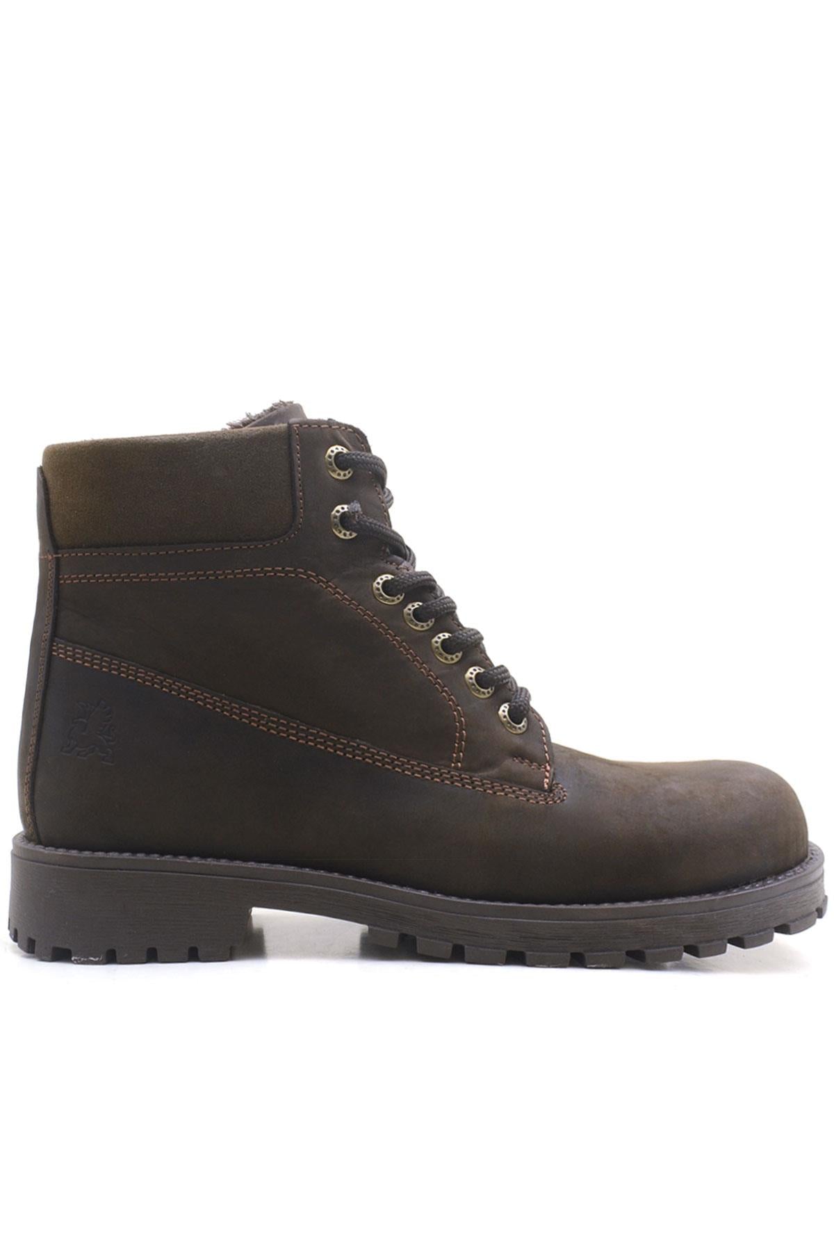 Rakerplus Kahverengi Fermuarlı Hakiki Deri Çocuk Bot