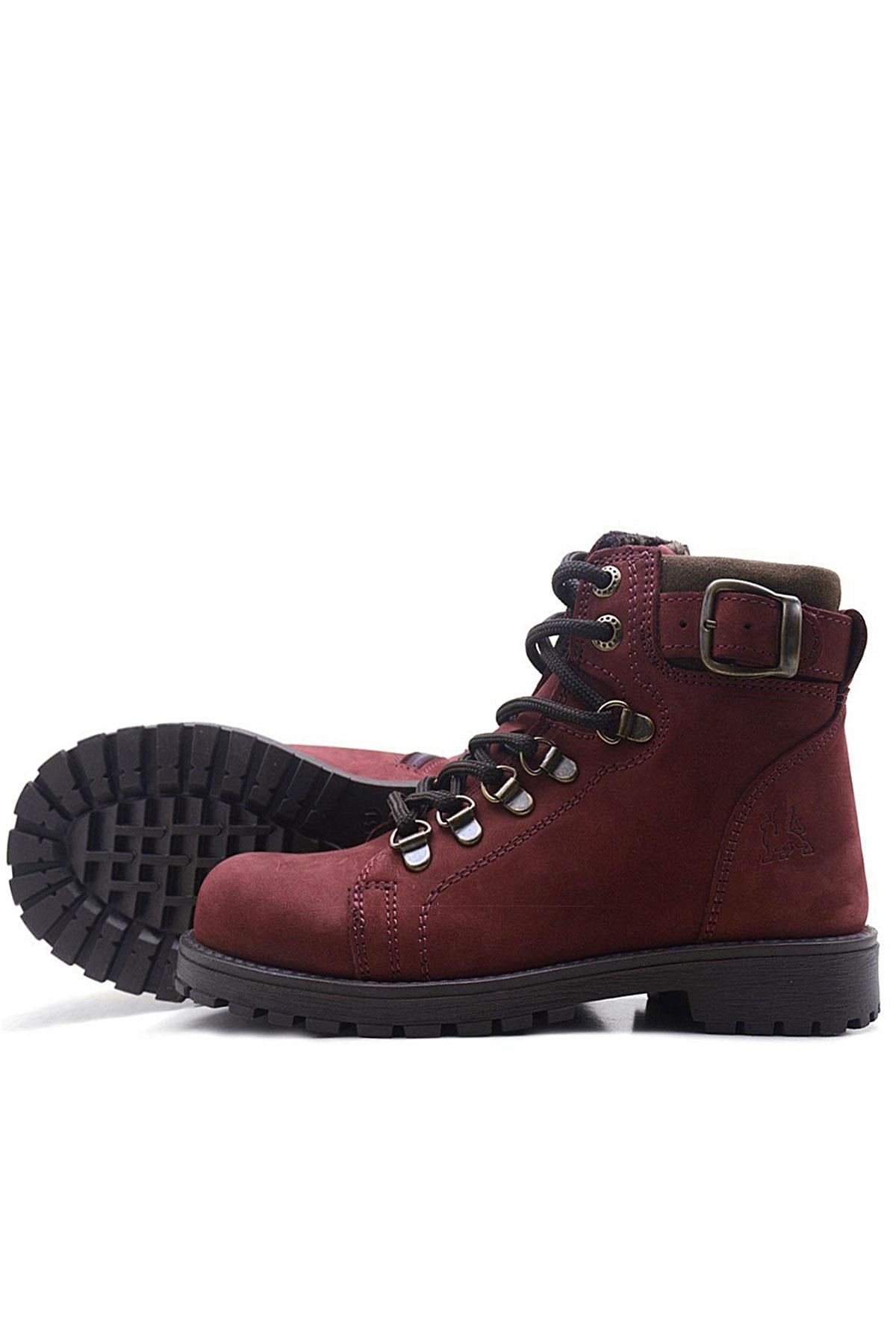 Rakerplus Griffon Hakiki Deri Bordo Fermuarlı Bot
