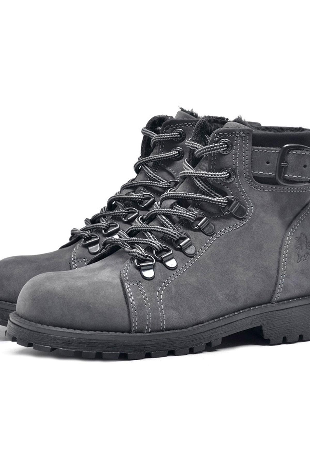 Rakerplus Griffon Hakiki Deri Fermuarlı Kışlık Unisex Çocuk Bot