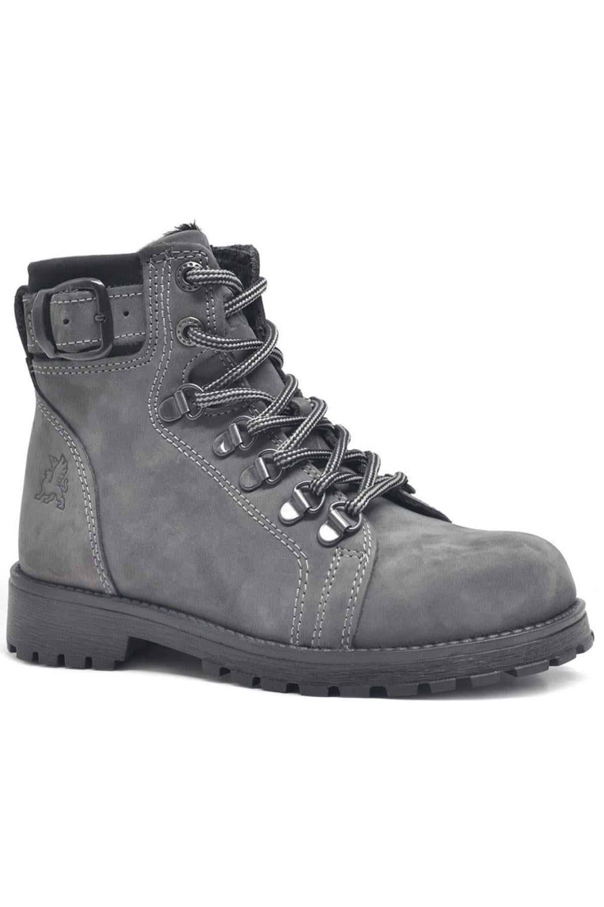 Rakerplus Griffon Hakiki Deri Fermuarlı Kışlık Unisex Çocuk Bot