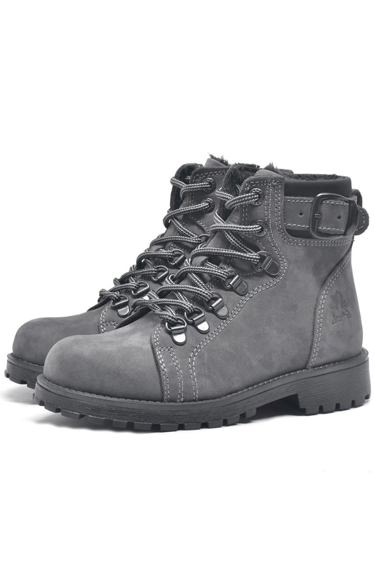 Rakerplus Griffon Hakiki Deri Fermuarlı Kışlık Unisex Çocuk Bot