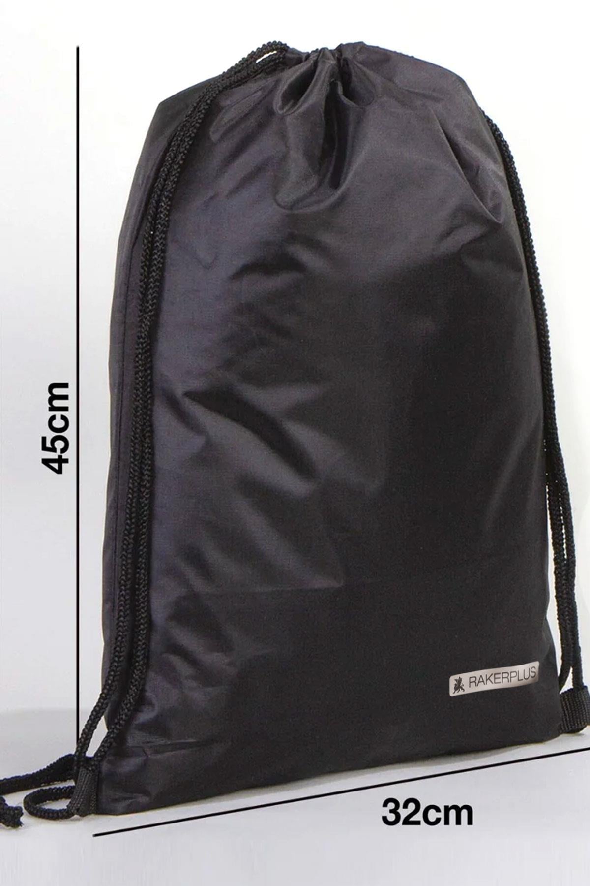 Rakerplus Siyah 32x45 cm Su Geçirmez Büzgülü Krampon ve Spor Çantası