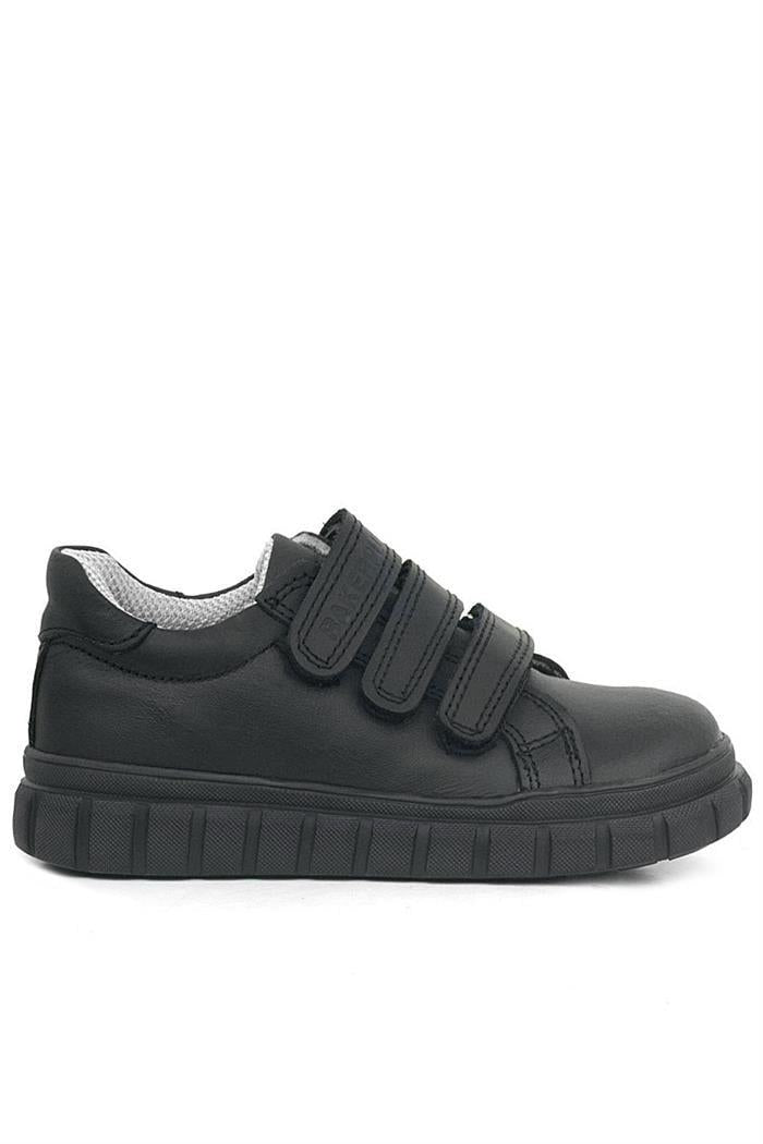 Rakerplus Hakiki Deri Siyah Cırtlı Çocuk Günlük Spor Okul Ayakkabı