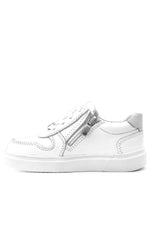 Rakerplus Hakiki Deri Beyaz Bağcıklı Fermuarlı Çocuk Sneaker Ayakkabı