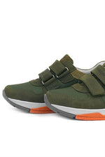Rakerplus Hakiki Deri Yeşil Çocuk Cırtlı Sneakers Spor Ayakkabı