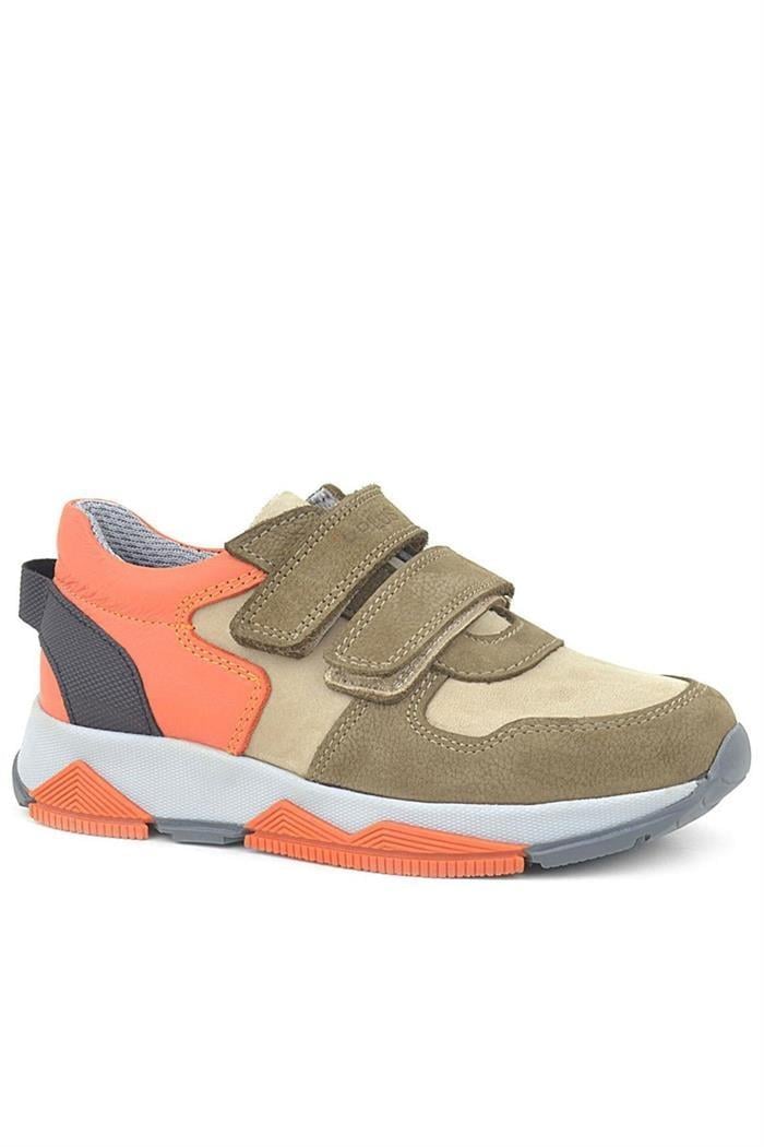 Rakerplus Hakiki Deri Kum Rengi Çocuk Sneakers Spor Ayakkabı