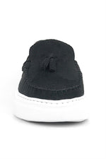 Rakerplus Siyah Süet Erkek Çocuk Klasik Makosen Ayakkabı