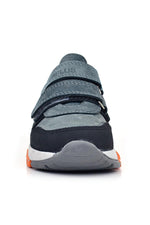 Rakerplus Hakiki Deri Koyu Gri Çocuk Cırtlı Sneakers Spor Ayakkabı