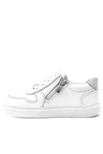 Rakerplus Hakiki Deri Beyaz Bağcıklı Fermuarlı Çocuk Sneaker Ayakkabı