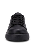 Rakerplus Siyah Cilt Bağcıklı Hafif Siyah Tabanlı Çocuk Spor Ayakkabı