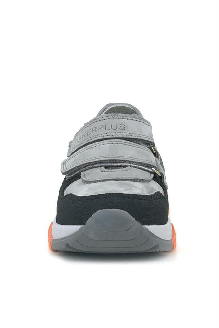 Rakerplus Hakiki Deri Gri Siyah Çocuk Sneakers Spor Ayakkabı