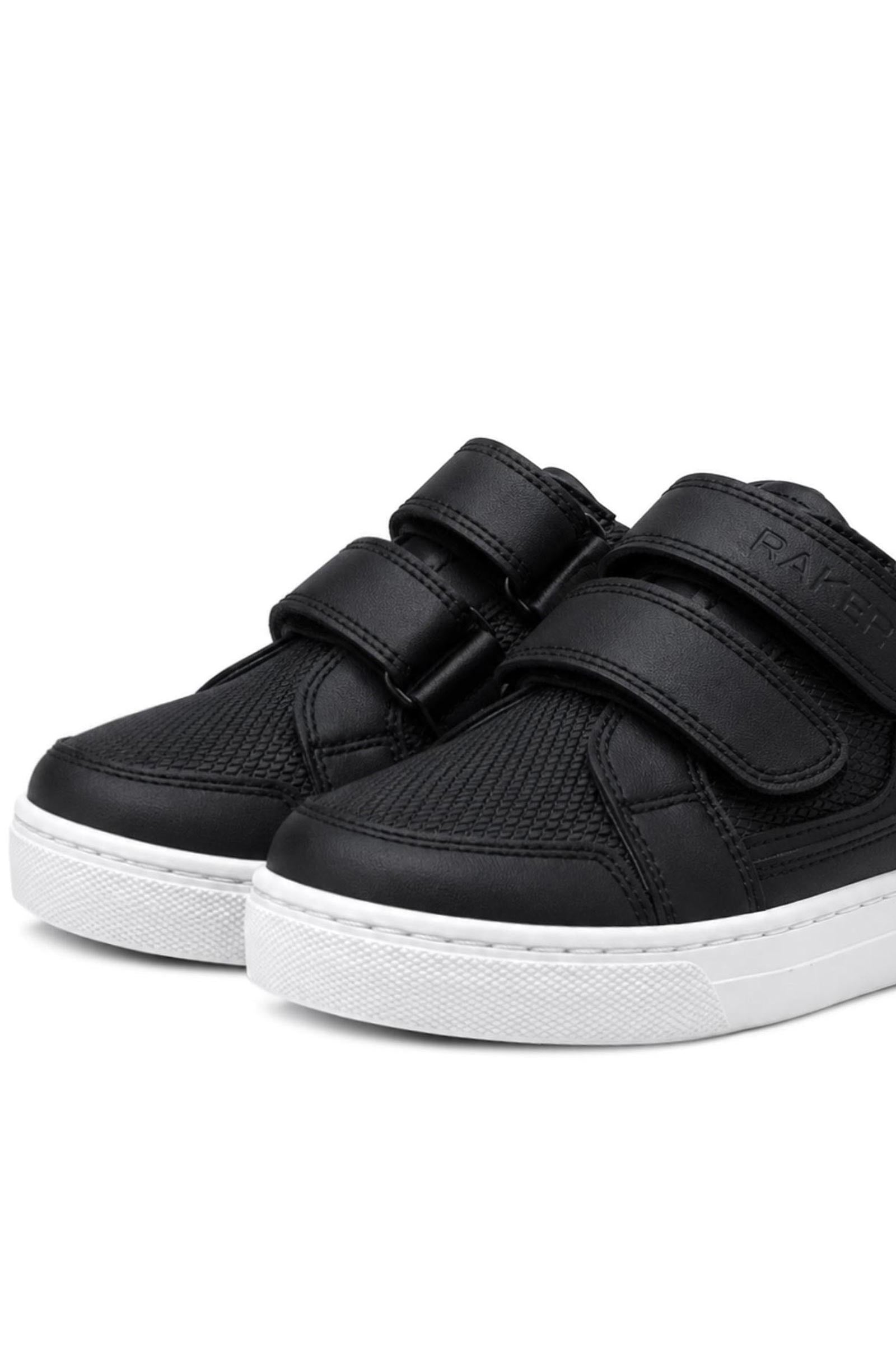 Rakerplus Hakiki Deri Siyah Cırtlı Günlük Erkek Çocuk Spor Ayakkabı