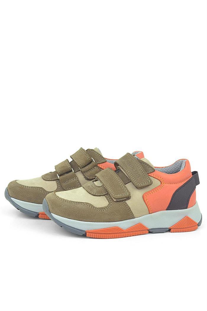 Rakerplus Hakiki Deri Kum Rengi Çocuk Sneakers Spor Ayakkabı