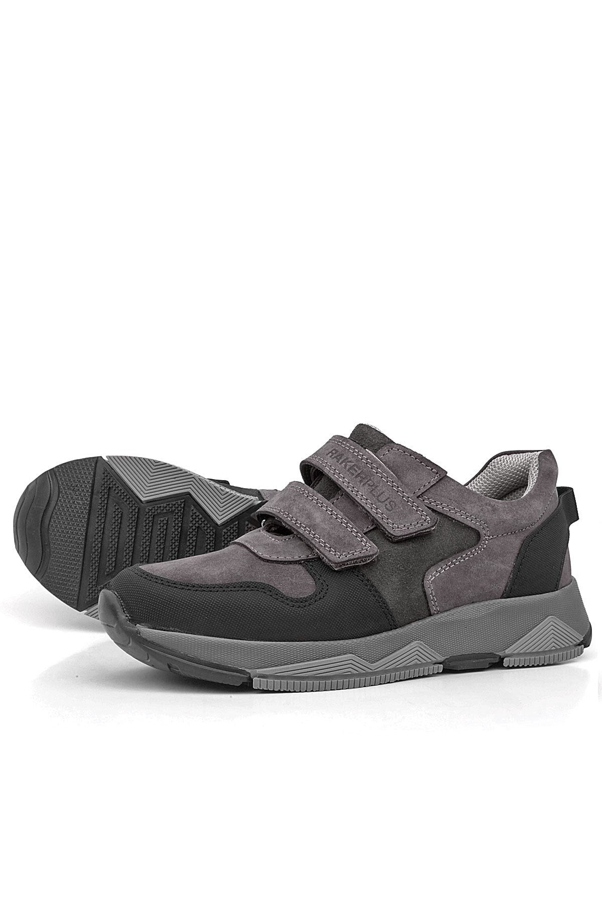 Rakerplus Hakiki Deri Gri Çocuk Sneakers Spor Ayakkabı