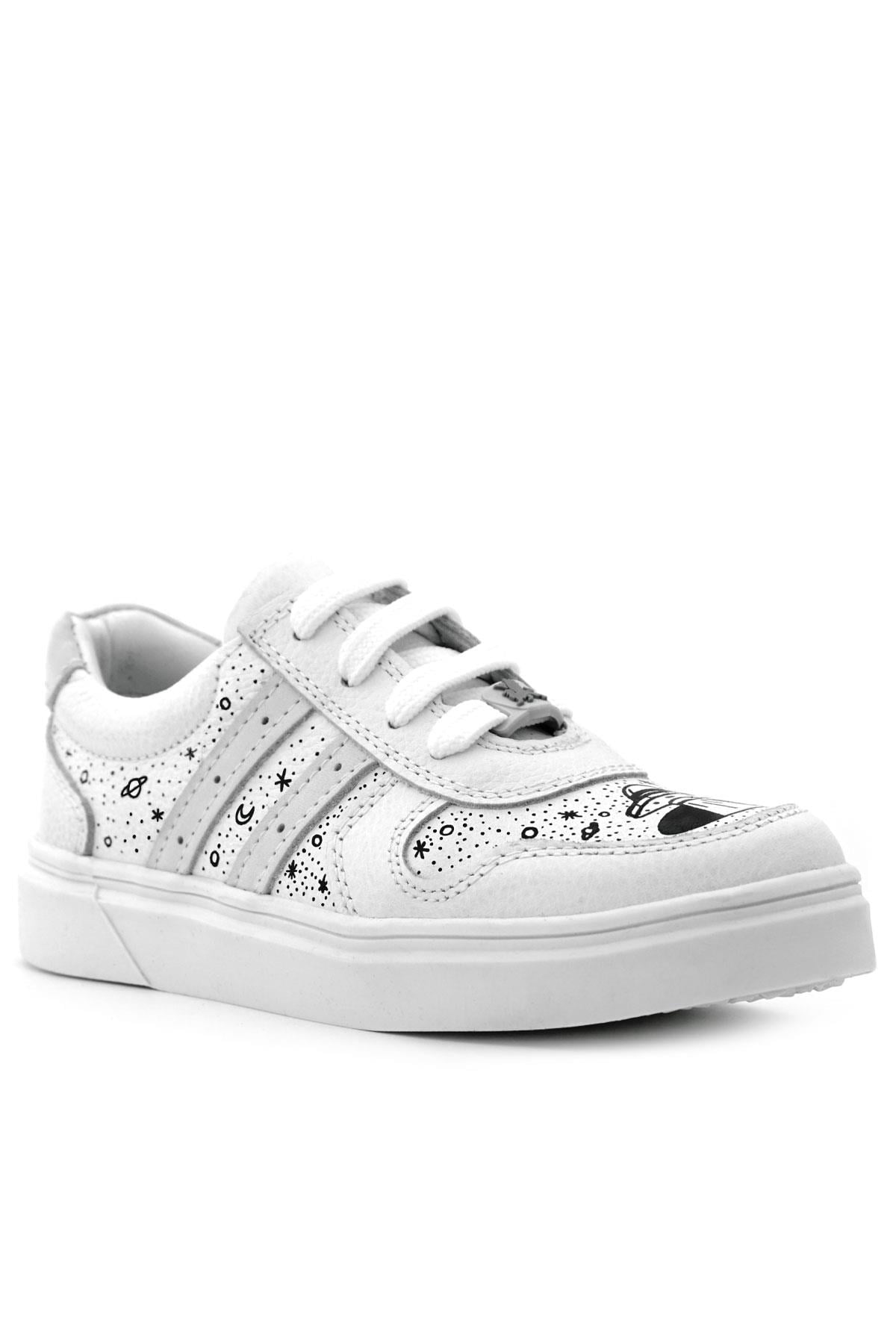 Rakerplus Hakiki Deri Siyah Nubuk Gri Cırtlı Erkek Çocuk Sneaker