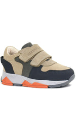 Rakerplus Hakiki Deri Kum Gri Siyah Çocuk Sneakers Spor Ayakkabı