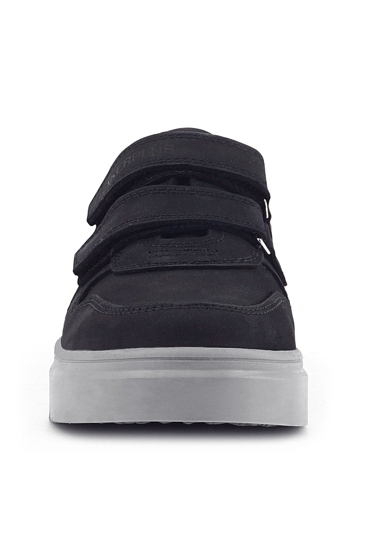 Rakerplus Hakiki Deri Siyah Nubuk Gri Cırtlı Erkek Çocuk Sneaker