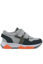 Rakerplus Hakiki Deri Gri Siyah Çocuk Sneakers Spor Ayakkabı